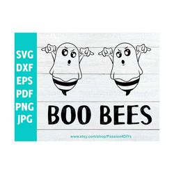 Boo Bees Halloween Breast Cancer svg, Ghost svg, Boo Bees shirt, Halloween Boo Bees T-shirt, Silhouette, Cricut Png, Eps