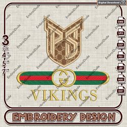 NCAA Portland State Vikings Gucci Emb Files, NCAA Teams Embroidery Design, NCAA Portland State Machine Embroidery