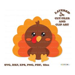 INSTANT Download. Thanksgiving. Cute turkey svg cut files and clip art. Personal and commercial use. T_27.