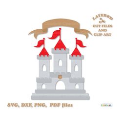 INSTANT Download. Medieval castle svg cut files and clip art. Personal and commercial use. C_12.