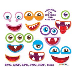 INSTANT Download. Monster smiling face svg cut files.  Cm_8. Personal and commercial use.