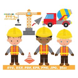 INSTANT Download. Construction boy svg cut files and clip art. Const_3. Personal and commercial use.