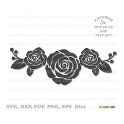INSTANT Download. Roses svg cut files and clip art.  Commercial license is included. R_2.