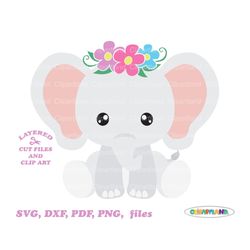 INSTANT Download. Cute sitting baby elephant svg cut file and clip art file. Commercial license is included! E_4.