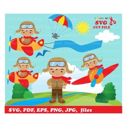 INSTANT Download. Aviator boy svg cut files.  Ca_2. Personal and commercial use.