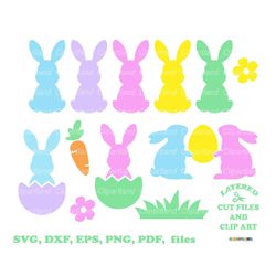 INSTANT Download. Easter bunny svg cut file and clip art. Commercial license is included! B_38.