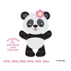 INSTANT Download. Cute panda girl cut file. P_5. Personal and commercial use.