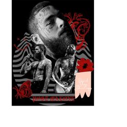 Posty Malone digital download PNG concert merch style