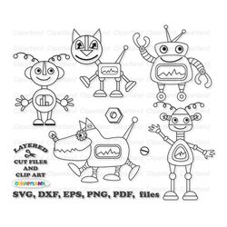 INSTANT Download. Robot  svg cut files and clip art. Commercial license is included. R_2.