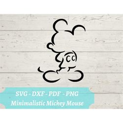 Mickey Mouse Minimalistic SVG Laser Cut File, Download Digital File - svg, dxf, pdf, and png - Disneyland - Mickey Outli