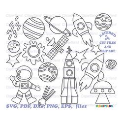 INSTANT Download. Space svg cut file and clip art. Commercial license is included up to 500 uses! S_5_bw.