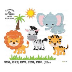 INSTANT Download. Jungle animals svg cut files. Baby animal. Cja_5. Personal and commercial use.