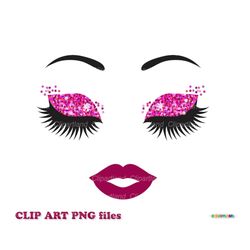 INSTANT Download. Cute woman face clip art. Personal and commercial use. F_12.