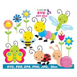 INSTANT Download. Cute insect clip art. Svg cut files. Svg_Cut_Insect_1. Personal and commercial use.
