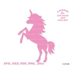INSTANT Download. Pretty pink unicorn silhouette svg cut file and clip art. Personal and commercial use. U_4.