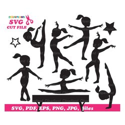 INSTANT Download. Gymnastics girl svg cut file. Cgym_34. Personal and commercial use.