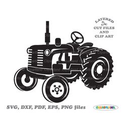 INSTANT Download. Tractor silhouette svg cut files and clip art. T_1. Personal and commercial use.