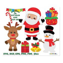 INSTANT Download. Cute Christmas Santa Claus svg cut files and clip art. Personal and commercial use. Santa_11.