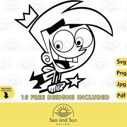 Vector Cosmo Svg Clip art Files, Fairly Odd Parents, Ears, Digital, Download, Tshirt Cut File SVG Iron on, Transfer, Vec