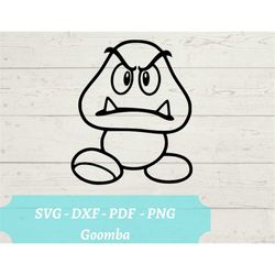 Goomba SVG File, Goomba from Super Mario Bros, Download Digital File - svg, dxf, pdf, and png