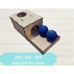 Baby Ball Box SVG File, Ball Drop Box Download Digital File - dxf, pdf, - Object Permanence Box - Glowforge Laser Cut Fi