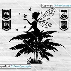 cannabis fairy illustration || svg || cannabis svg || fairy svg || weed fairy || cut files