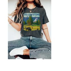 Yellowstone National Park Shirt, Retro Western Comfort Colors Shirt,  Vintage Shirt, Oversized Shirt, Retro Graphic Shir