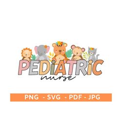 Pediatric Nurse Shirt with Animals Png,Peds Nurse SVG,Unisex Sweatshirt Svg,Pediatrics Nurse Gift Png,Nurses Week Apprec