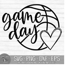 Game Day - Instant Digital Download - svg, png, dxf, and eps files included! Sports, Basketball