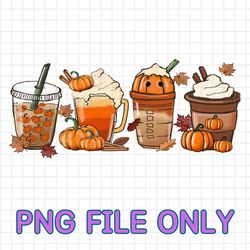 Autumn Coffee Png, Halloween Pumpkin Png, Iced Latte Design, Warm Cozy Digital Download, Cute Pumpkin Sublimation Design