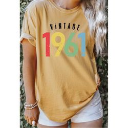 Comfort colors vintage 1961 retro shirt, 62th birthday, 62th birthday gift, 62th birthday party,62th birthday shirt, 196