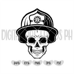 Firefighter Skull Svg File | Firefighter svg | Fireman svg | Firefighter Shirt | Firefighter Png | Firefighter Clipart |