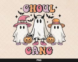 Ghoul Gang png Sublimation, Retro Pink Halloween png, Cute Ghosts Halloween Design, Ghoul Gang Digital Design, Spooky Su