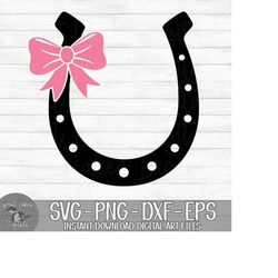 Horseshoe with Bow - Instant Digital Download - svg, png, dxf, and eps files included! Lucky, Equestrian, Girl