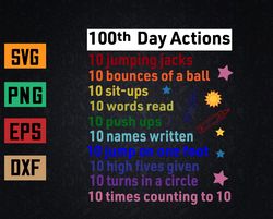 100 Days Of School 100th Activities Teacher Kids Boys Girls Svg, Eps, Png, Dxf, Digital Download