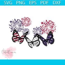 Red white blue butterfly firework 4th of july ladies svg, independence day svg, 4th of july svg, red and white svg, butt