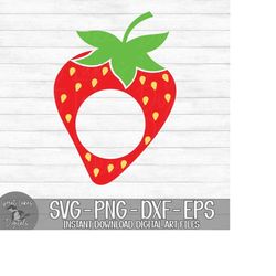 Strawberry Circle Monogram - Instant Digital Download - svg, png, dxf, and eps files included!