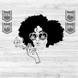 Afro Girl Smoking Joint svg || Rasta Girl Smoking || Smoking Marijuana || Smoking Cannabis Svg || Afro Girl Smoking weed