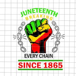 Juneteenth Breaking Every Chain Since 1865 Svg, Power Fist Hand Black History Month Svg, Juneteenth