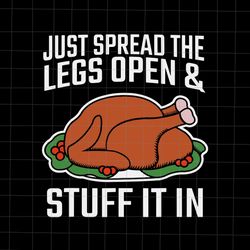 Just Spread The Legs Open And Stuff It In Thanksgiving Svg, Turkey Thanksgiving Svg, Family Thanksgi