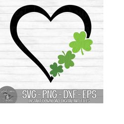 Saint Patrick's Day Heart - Instant Digital Download - svg, png, dxf, and eps files included! Shamrocks, Clovers, St. Pa