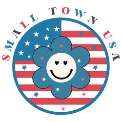 Flower Smiley Face Small Town USA Flag PNG