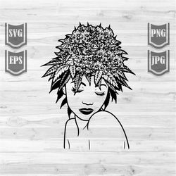 Sexy Cannabis Woman Svg File || Cannabis Svg || Pretty Girl Weed || Afro Svg || Rasta Afro Svg || Cannabis Afro svg || S