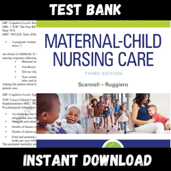 Instant PDF Download - All Chapters - Advantage For Maternal-Child Nursing Care 3rd Edition Test bank