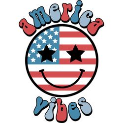 Happy 4th July America Vibes Smiley Face SVG