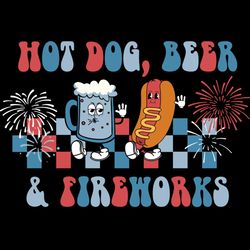 Hot Dog Beer Fireworks Fourth Of July SVG