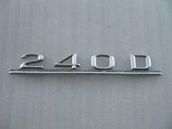 Mercedes 240D Emblem Diesel in Metal