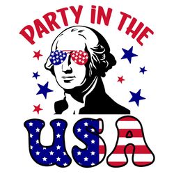 Funny Party In The USA Patriotic American Flag SVG