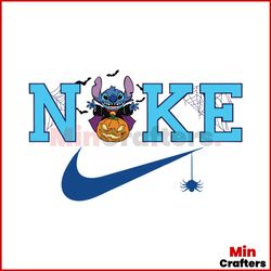 Disney Stitch Pumpkin Halloween Nike Logo SVG Digital File