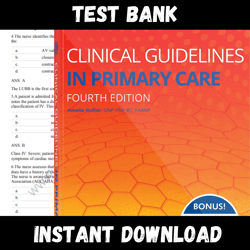 Instant PDF Download - All Chapters - Clinical Guidelines in Primary Care 4th Edition Test bank